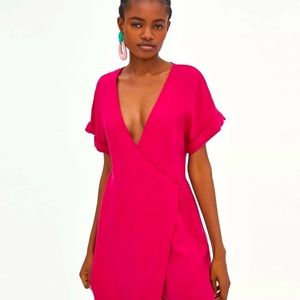 NWT Zara fuchsia romper dress size S